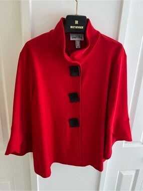 Joseph Ribkoff Classic Trapeze Red Jacket size 16